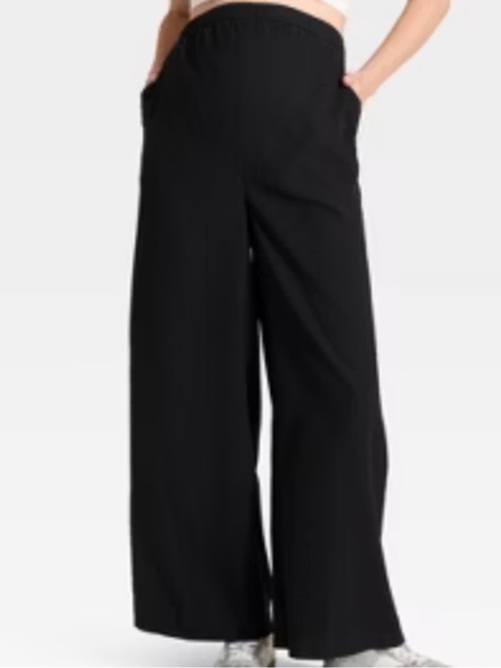 Isabel Maternity by Ingrid & Isabel Black Wide-Leg Pull-On Maternity Pants
